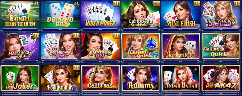 Methspin card games selection
